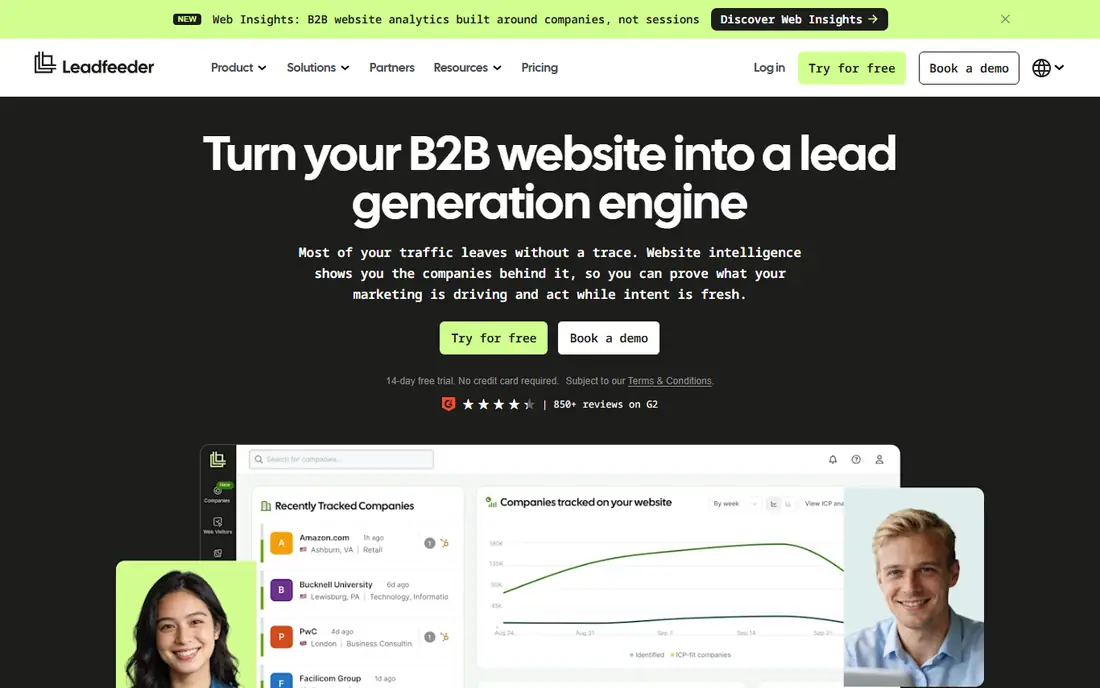 Leadfeeder homepage