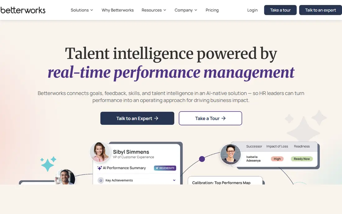 Betterworks homepage
