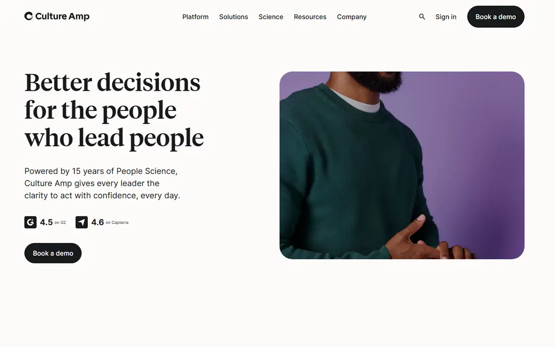 Culture Amp homepage