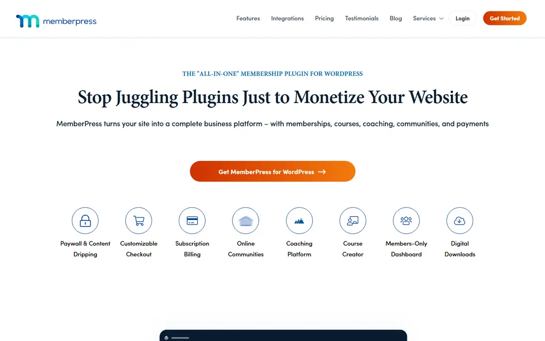 MemberPress homepage
