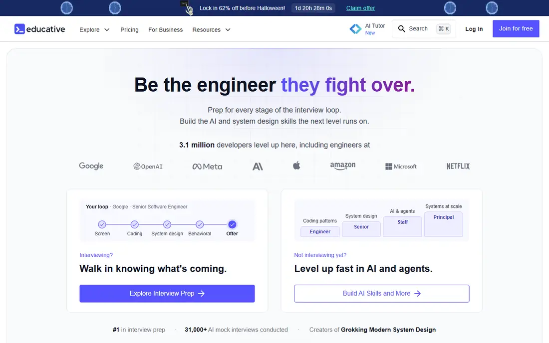 Educative homepage