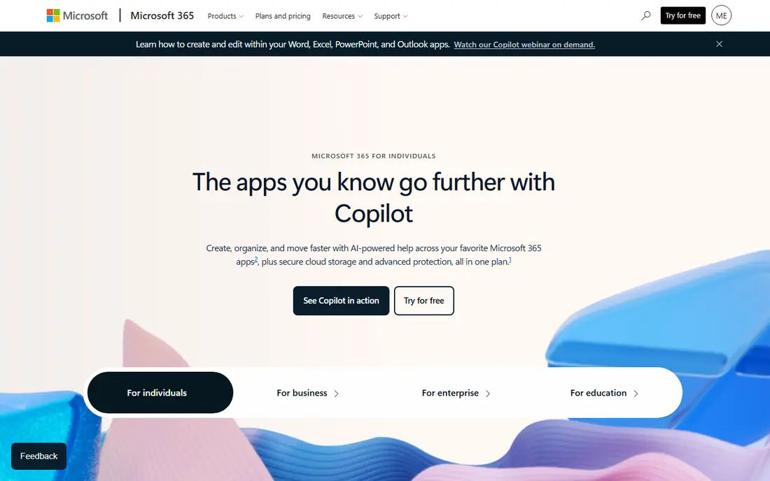 Microsoft 365 homepage