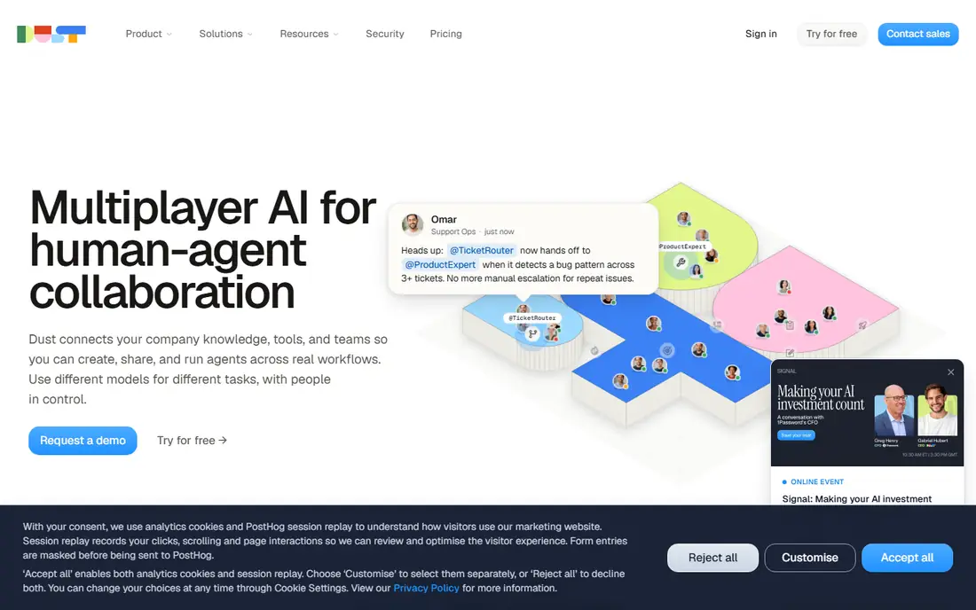 Dust homepage