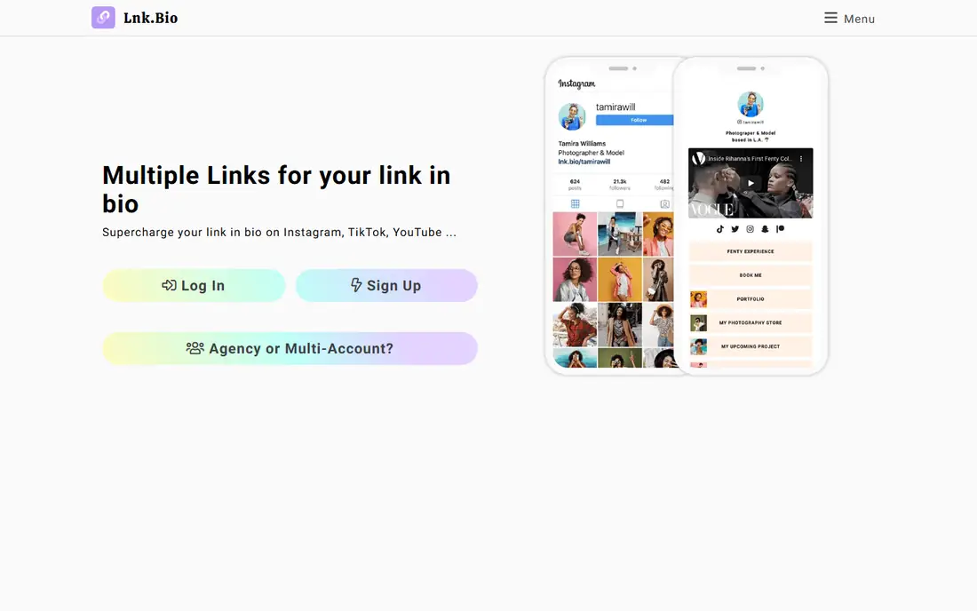 Lnk.Bio homepage