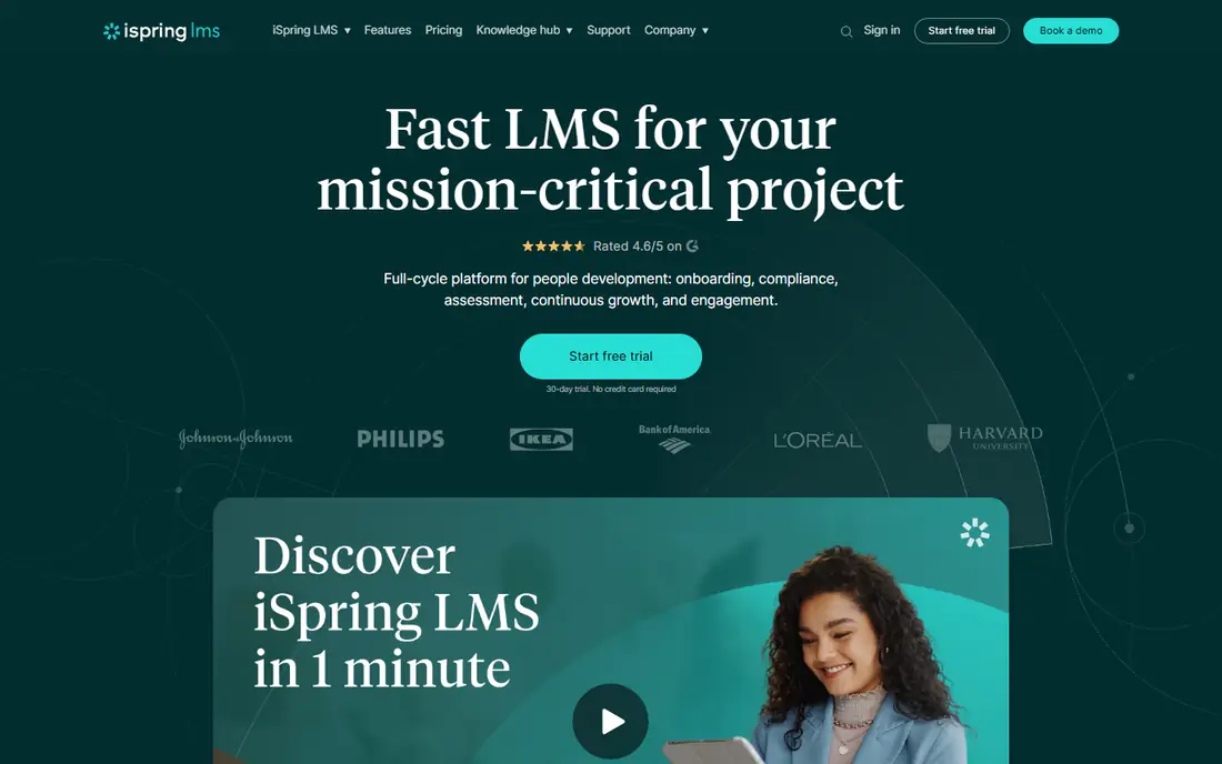 iSpring LMS homepage