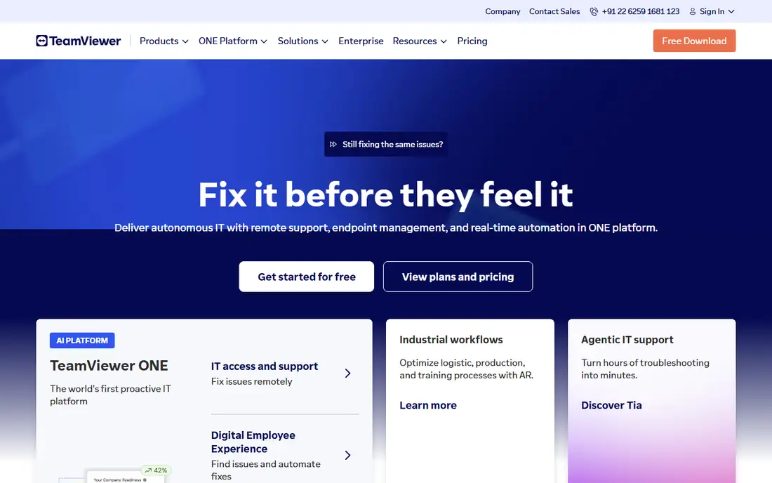 TeamViewer homepage