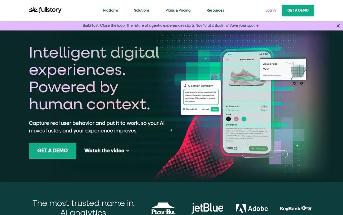 FullStory homepage