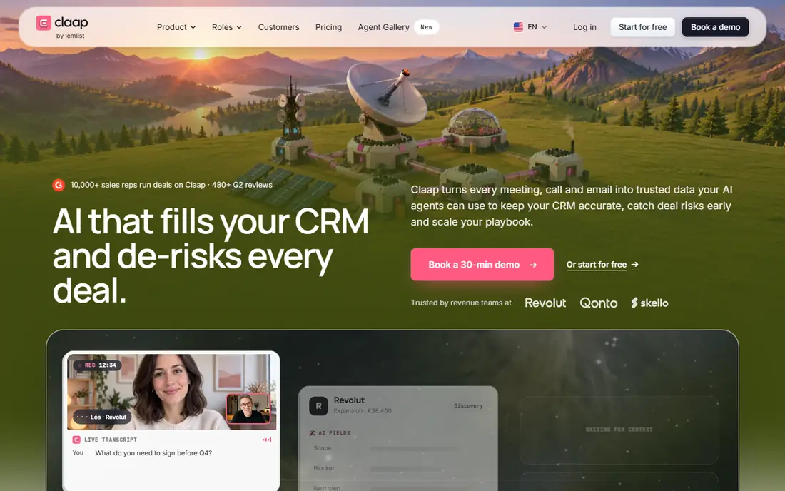 Claap homepage