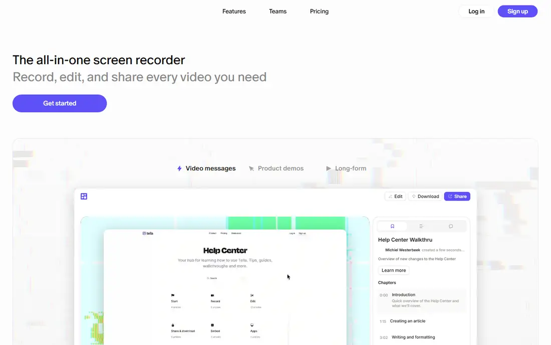 Tella homepage