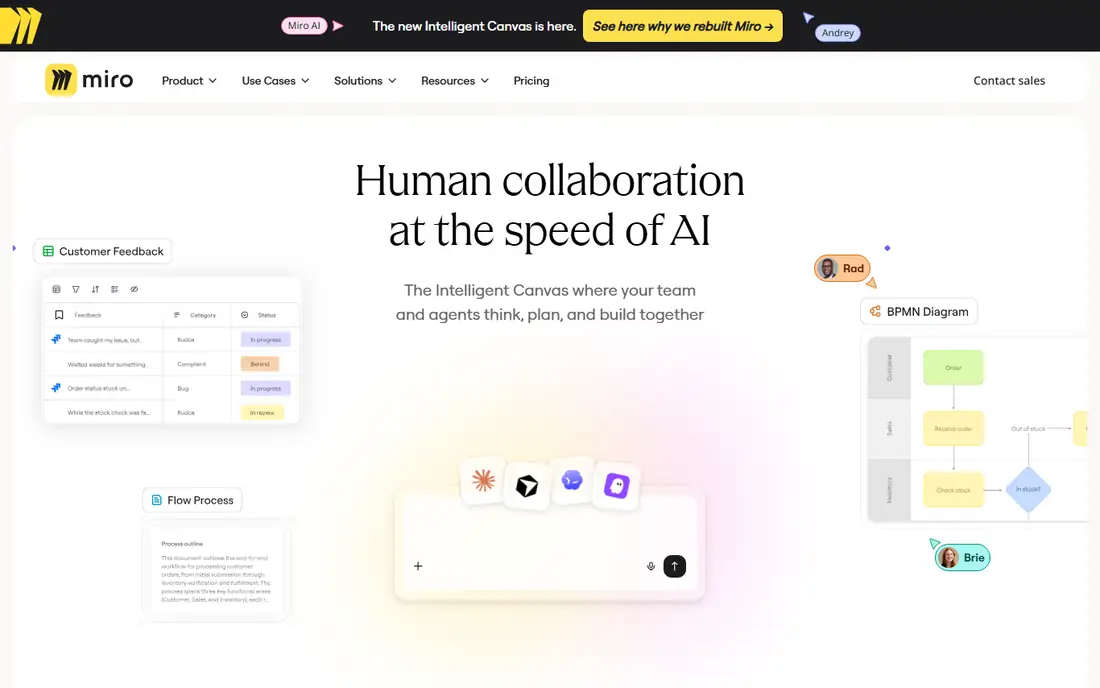 Miro homepage