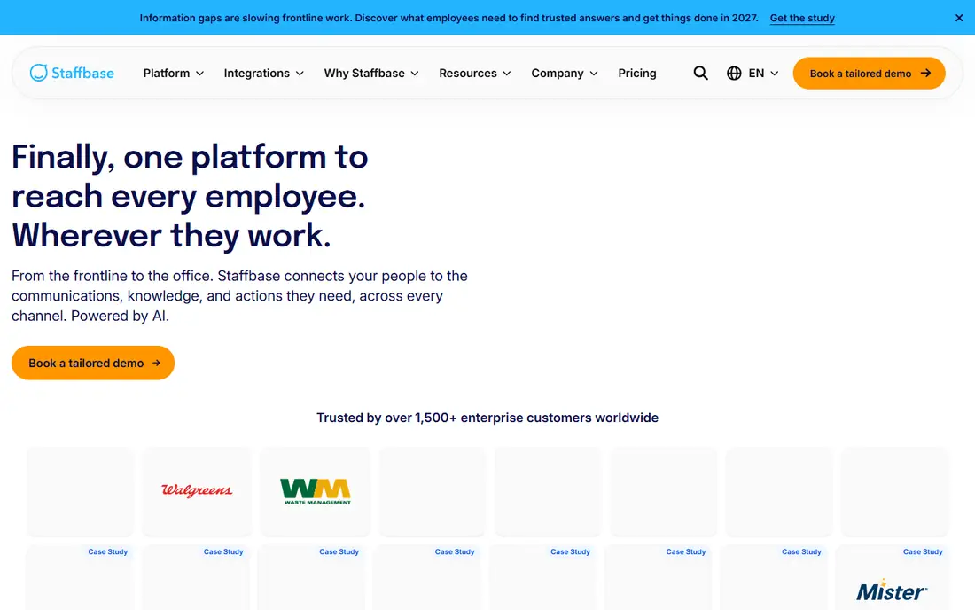 Staffbase homepage