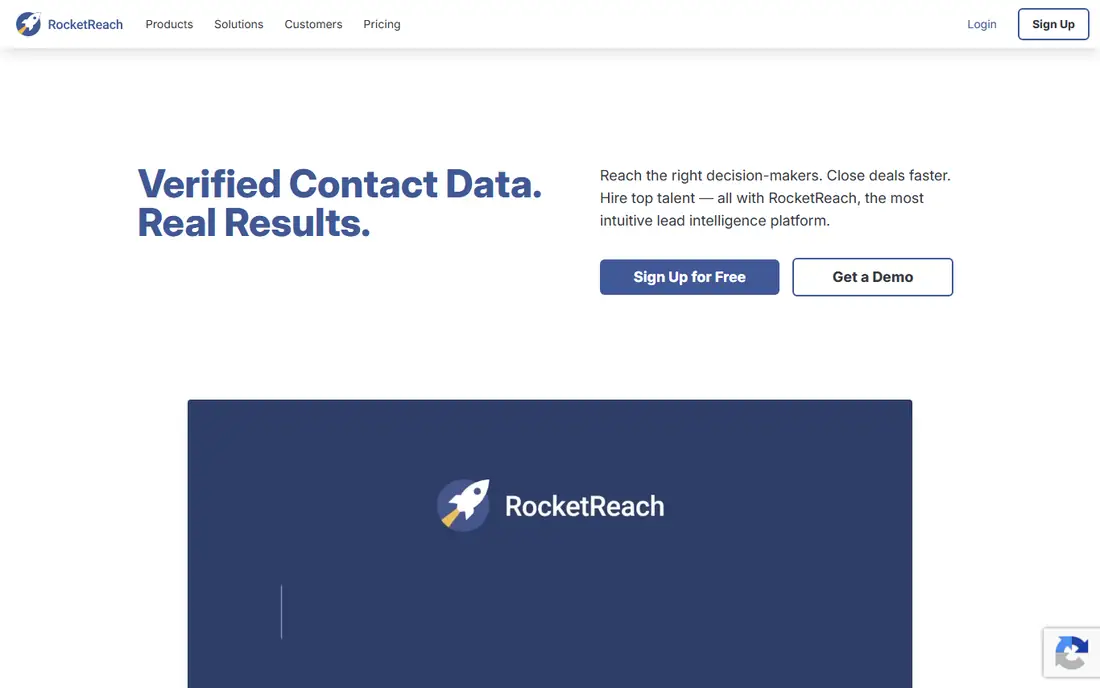 RocketReach homepage