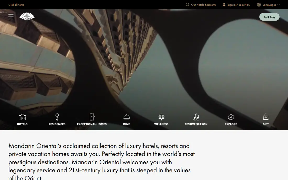 Mandarin Oriental homepage