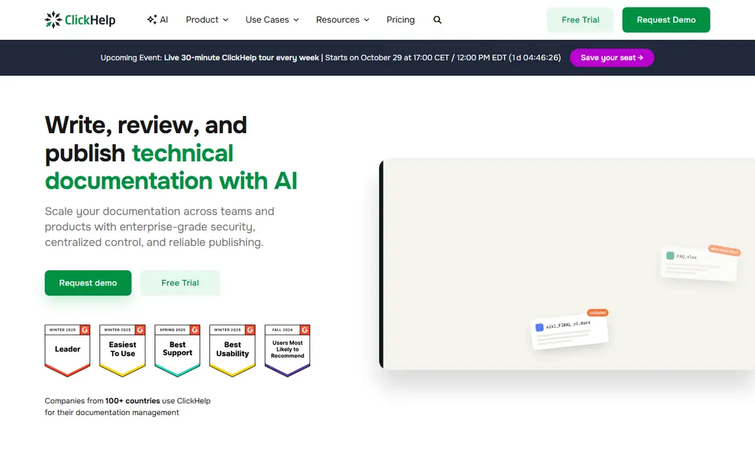 ClickHelp homepage