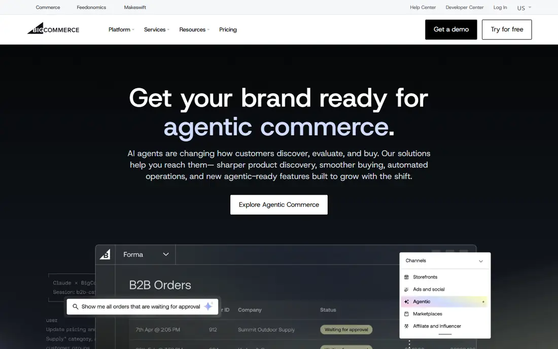 BigCommerce homepage