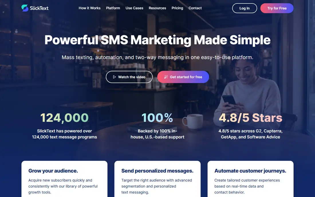 SlickText homepage