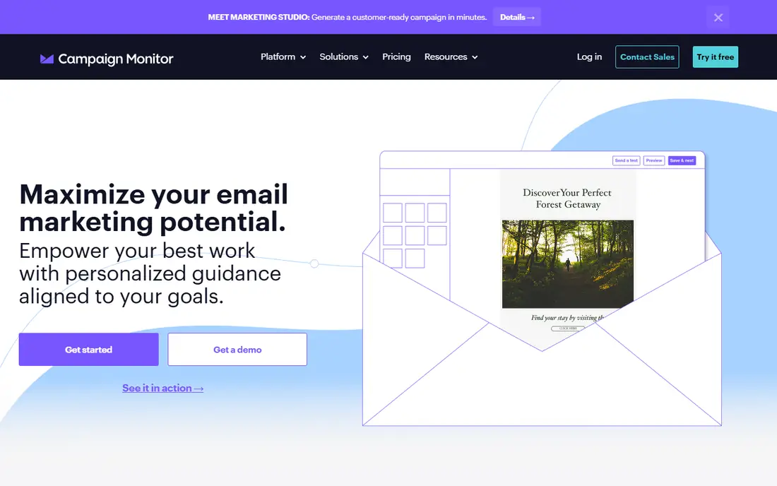 Campaign Monitor homepage