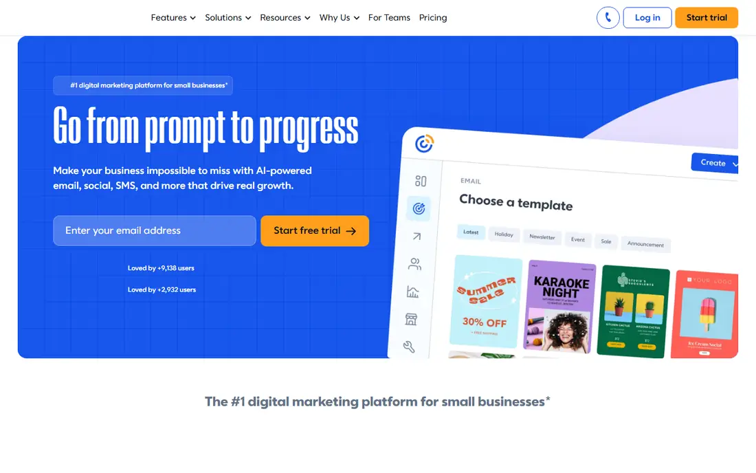 Constant Contact homepage