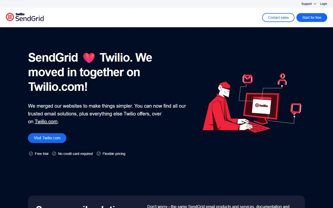 SendGrid homepage