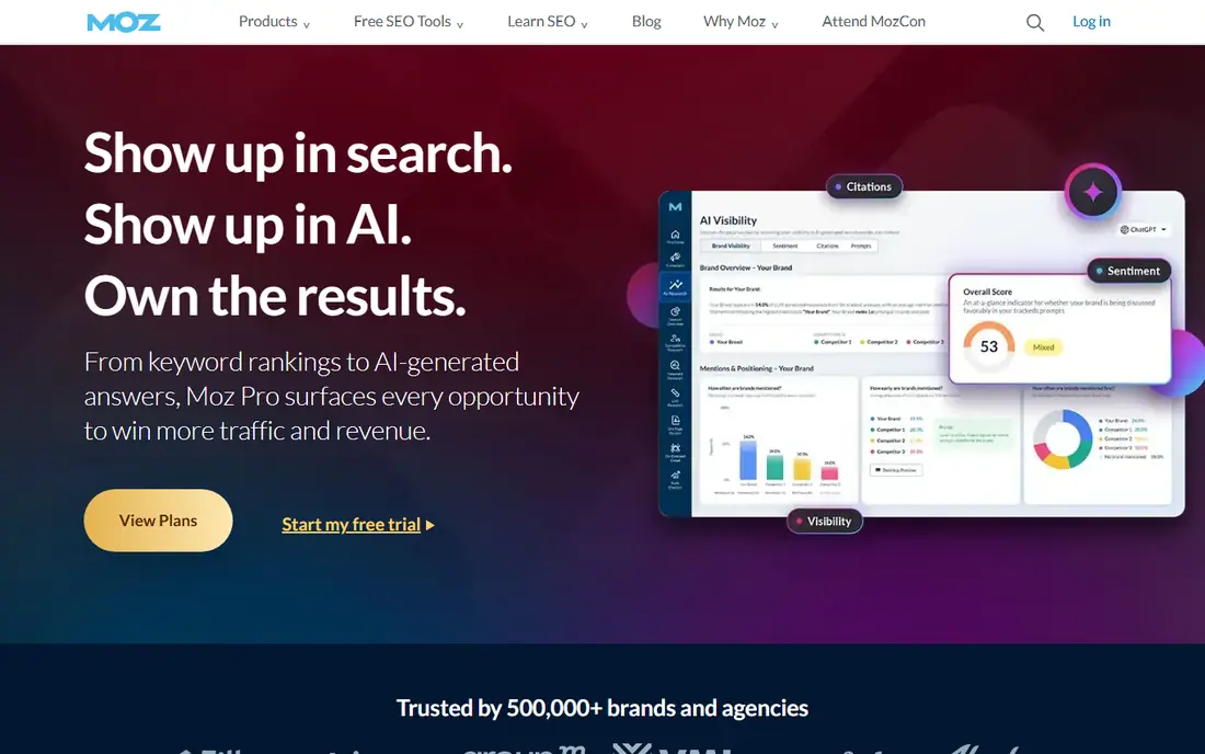 Moz Pro homepage