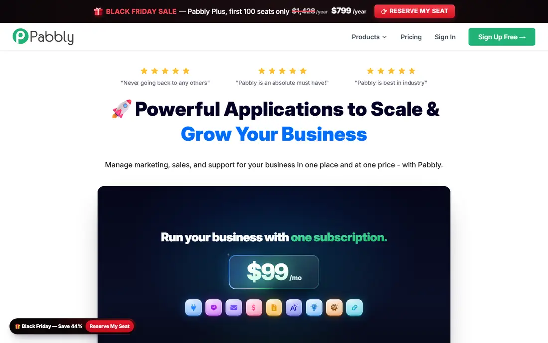 Pabbly Connect homepage