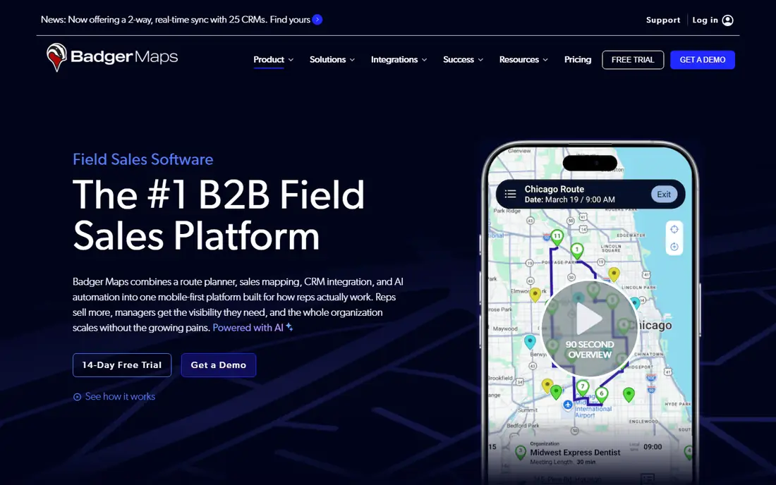 Badger Maps homepage