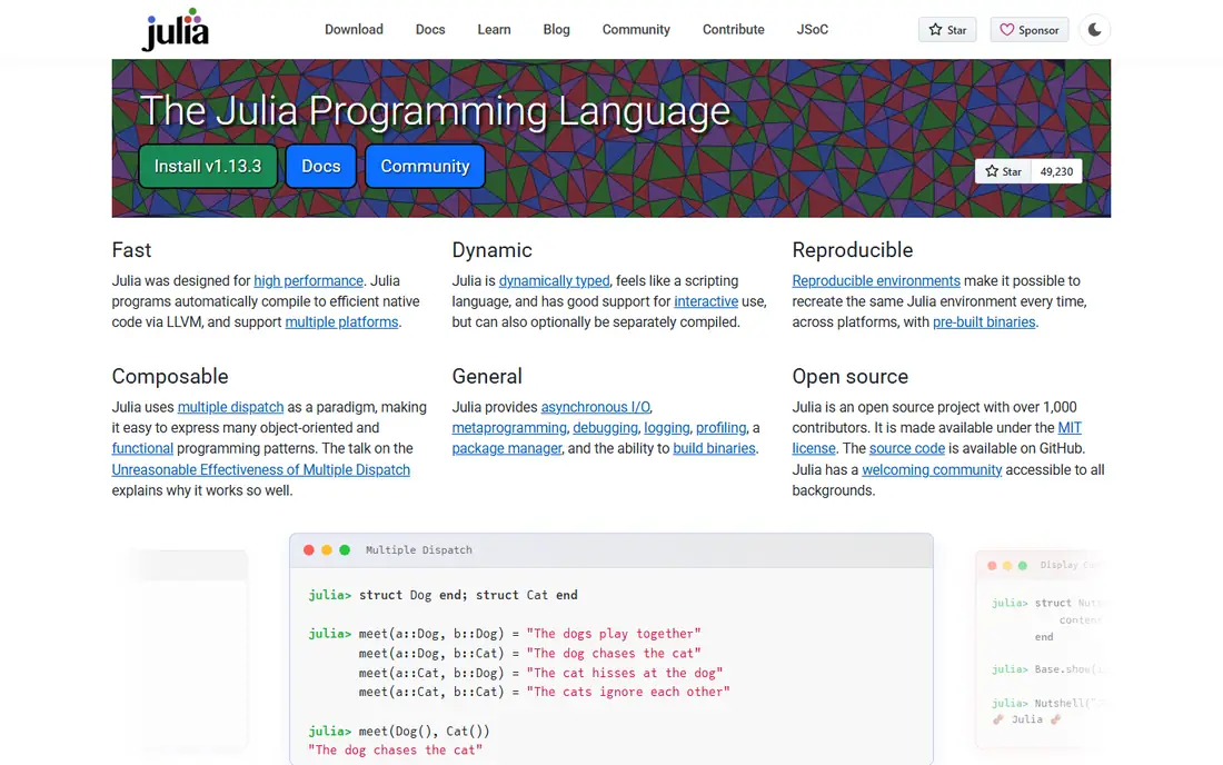 Julia homepage