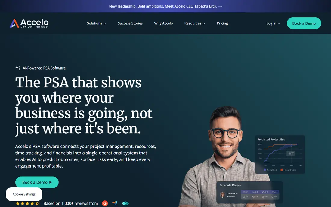 Accelo homepage