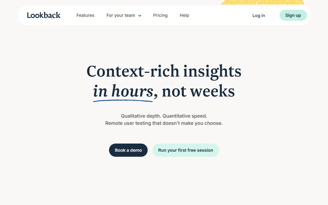 Lookback homepage