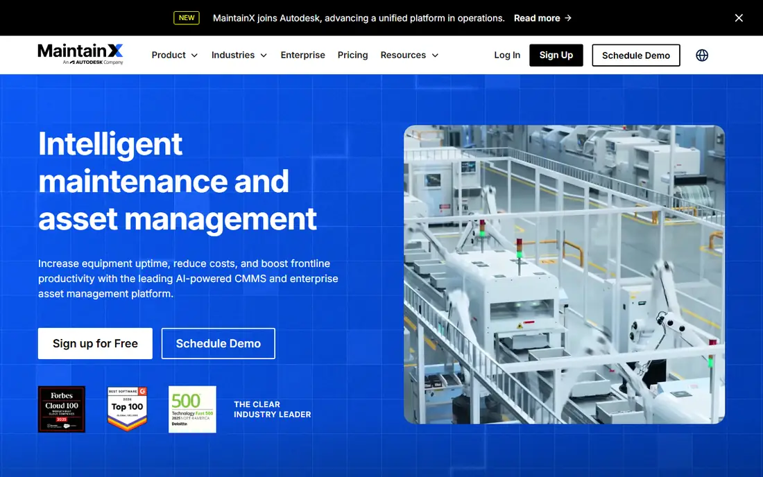 MaintainX homepage