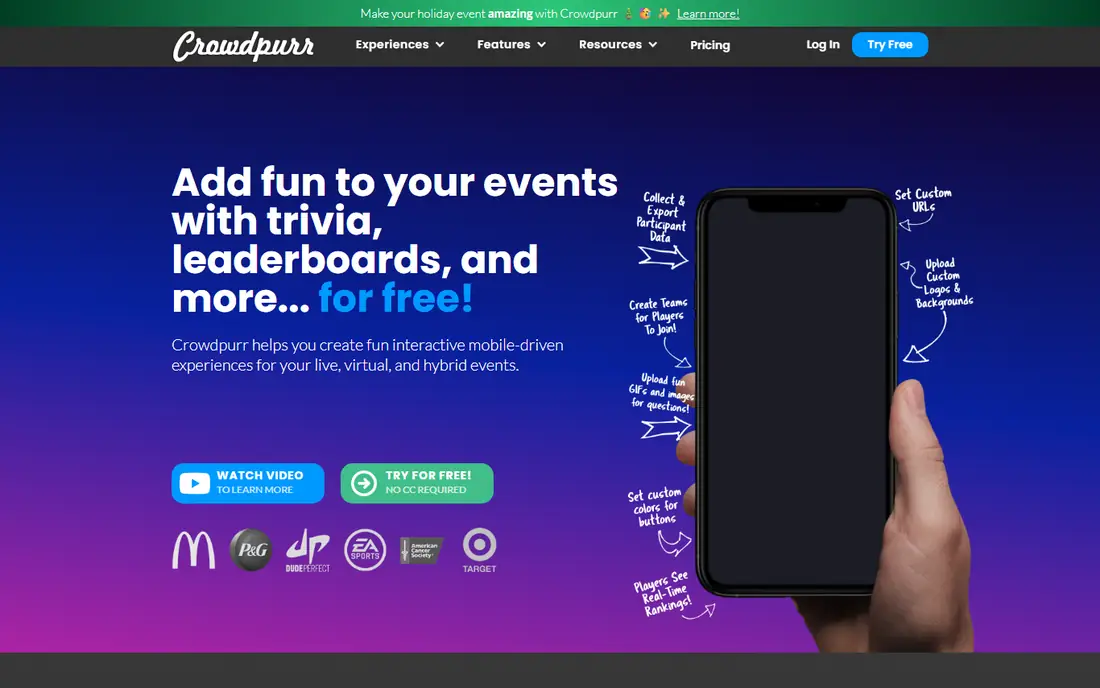 Crowdpurr homepage