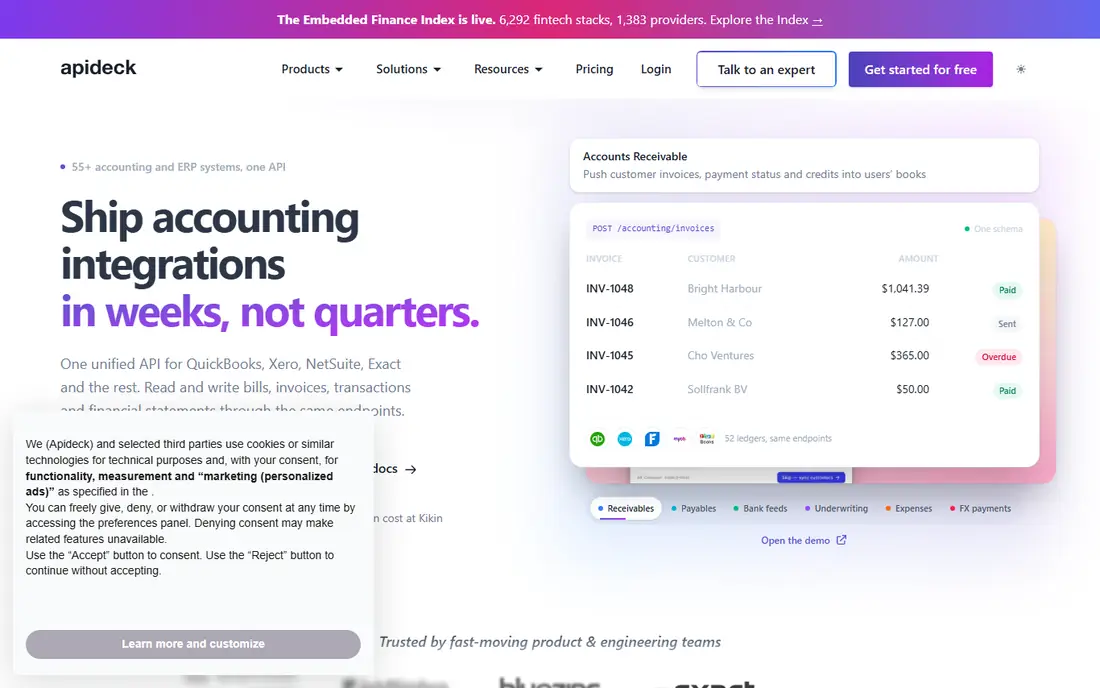 Apideck homepage