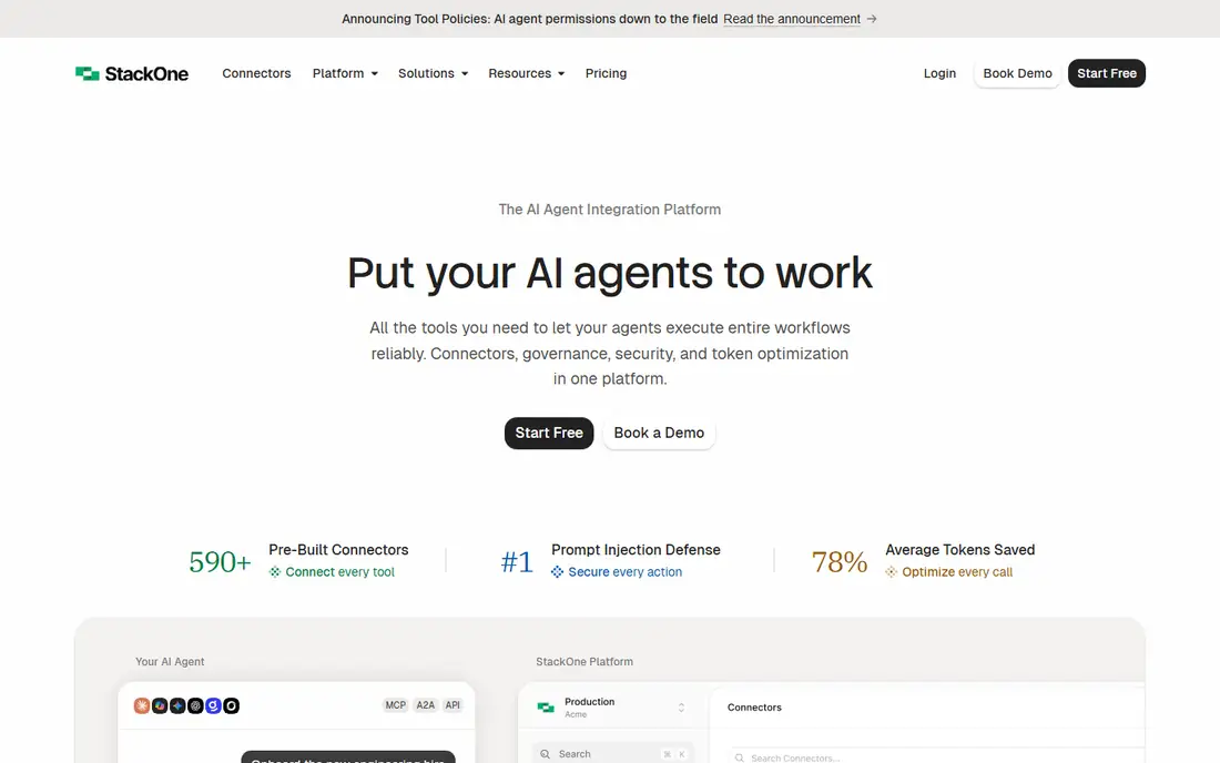 StackOne homepage