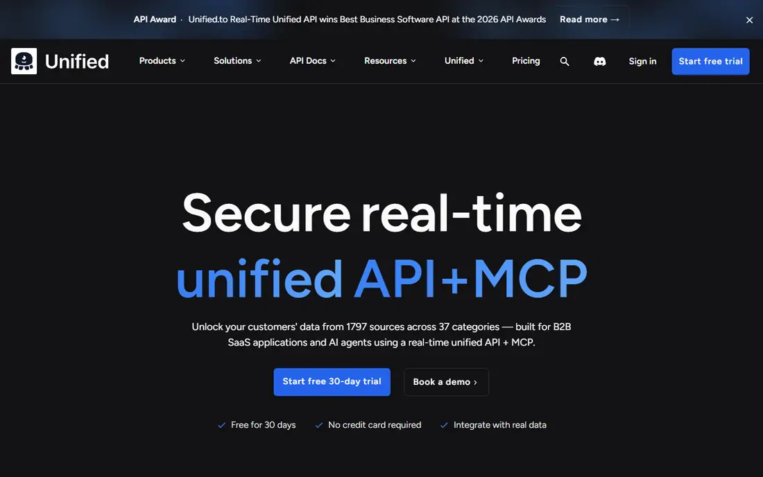 Unified.to homepage