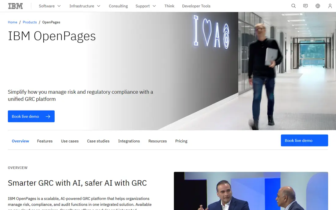 IBM OpenPages homepage