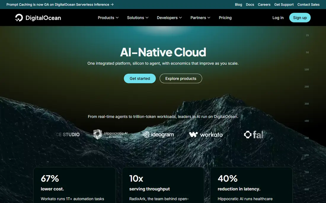 DigitalOcean homepage
