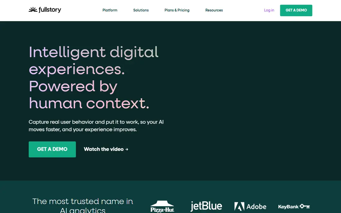 FullStory homepage