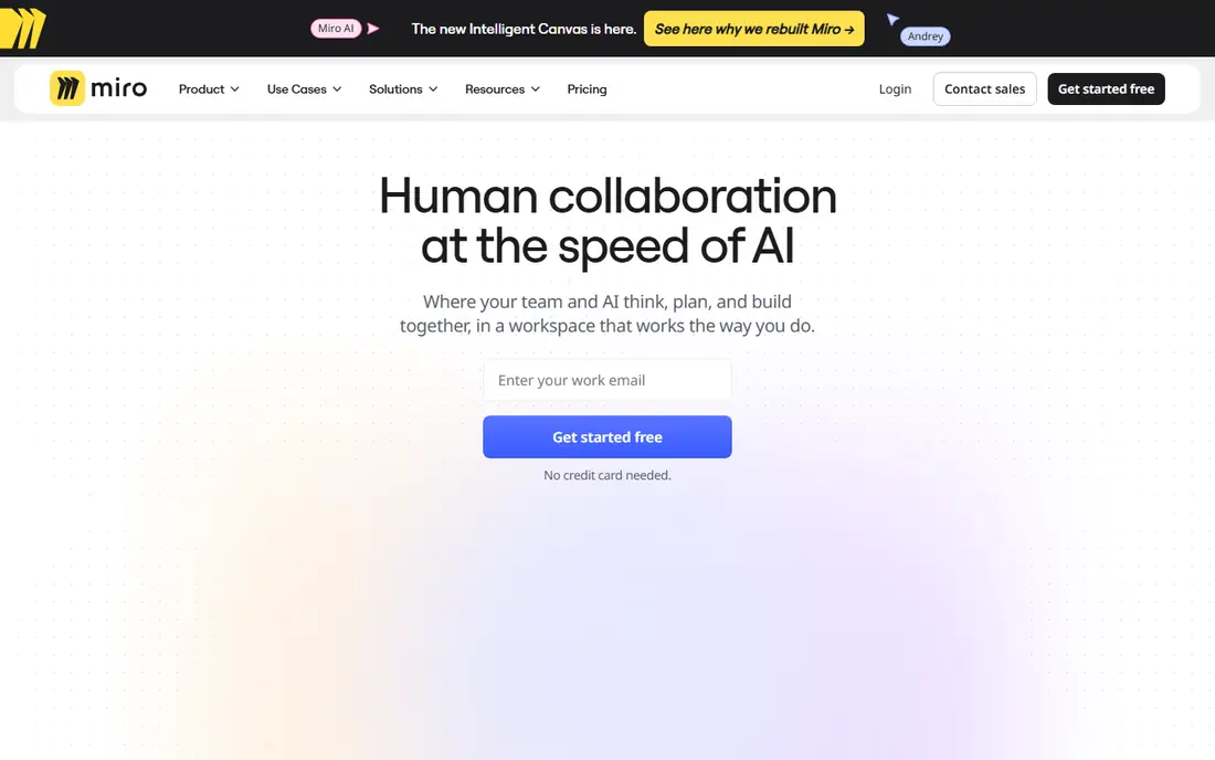 Miro homepage