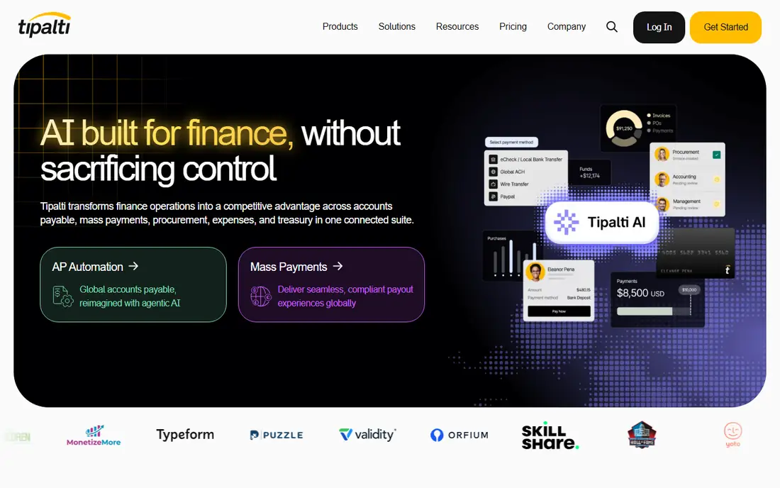 Tipalti homepage