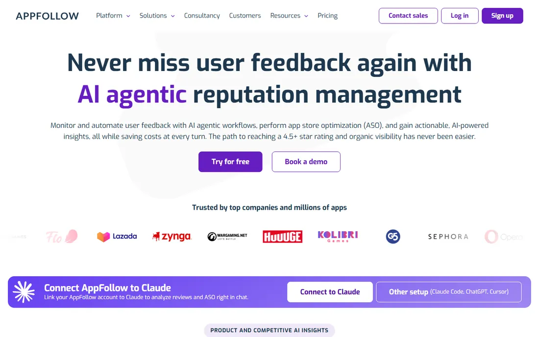AppFollow homepage