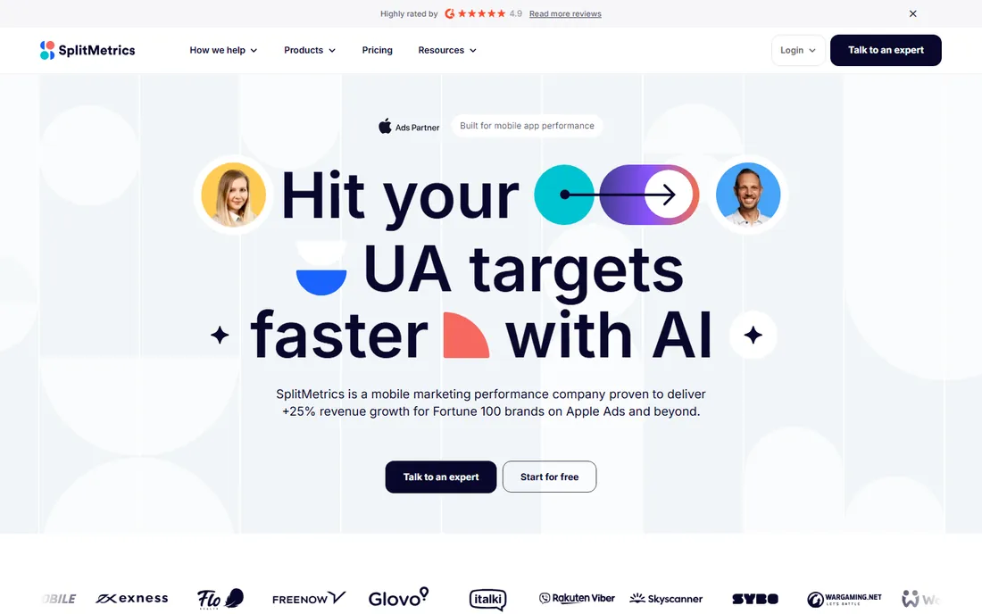 SplitMetrics Optimize homepage