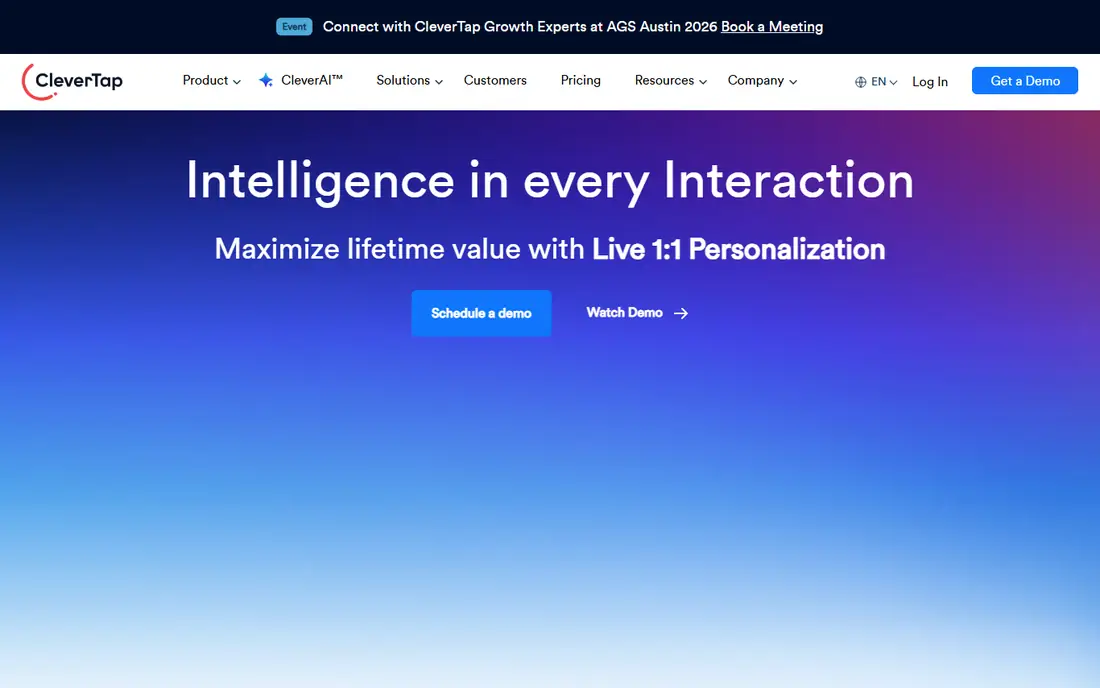 CleverTap homepage