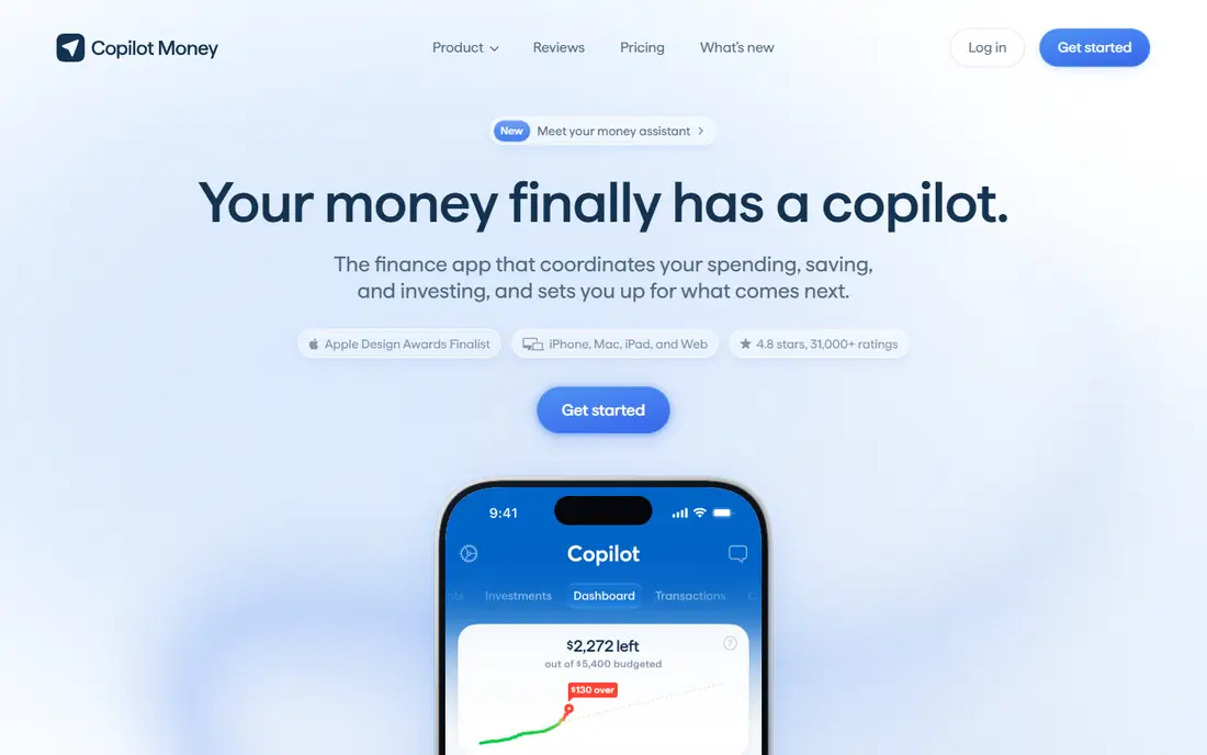 Copilot Money homepage