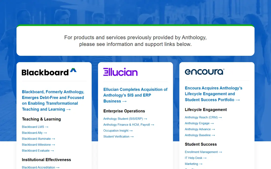 Blackboard Learn homepage