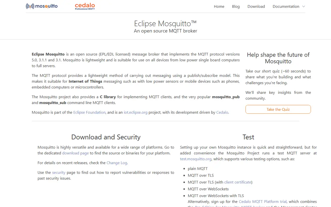 Eclipse Mosquitto homepage
