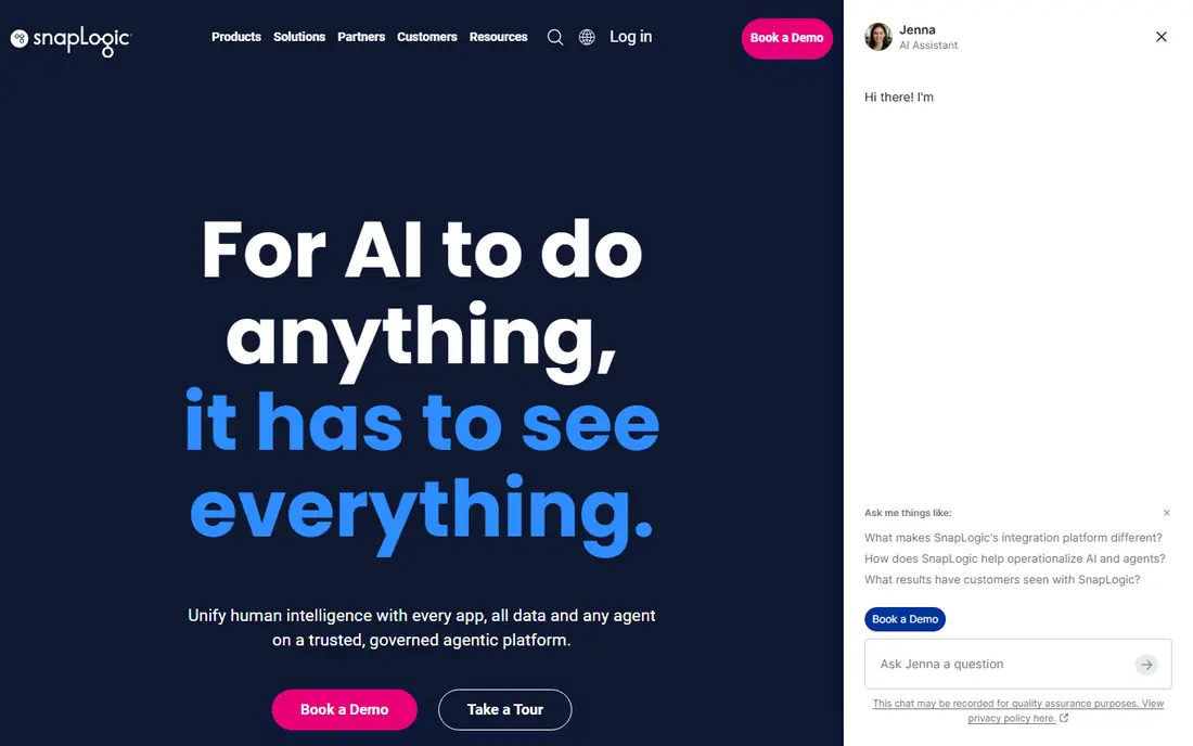 SnapLogic homepage