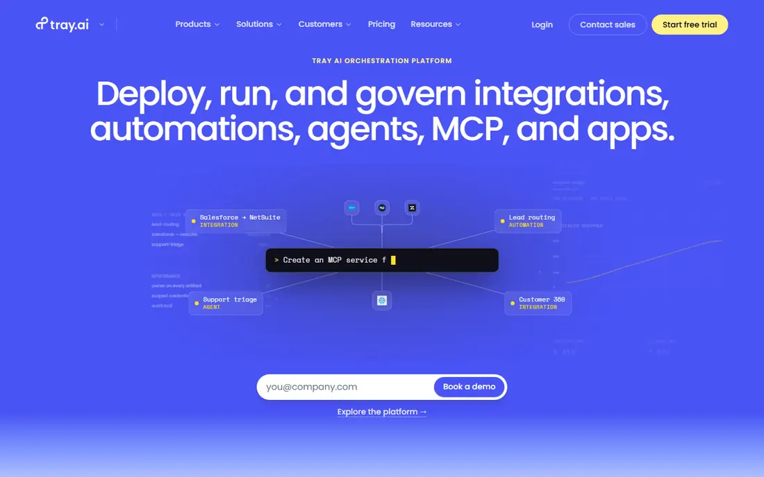 Tray.ai homepage