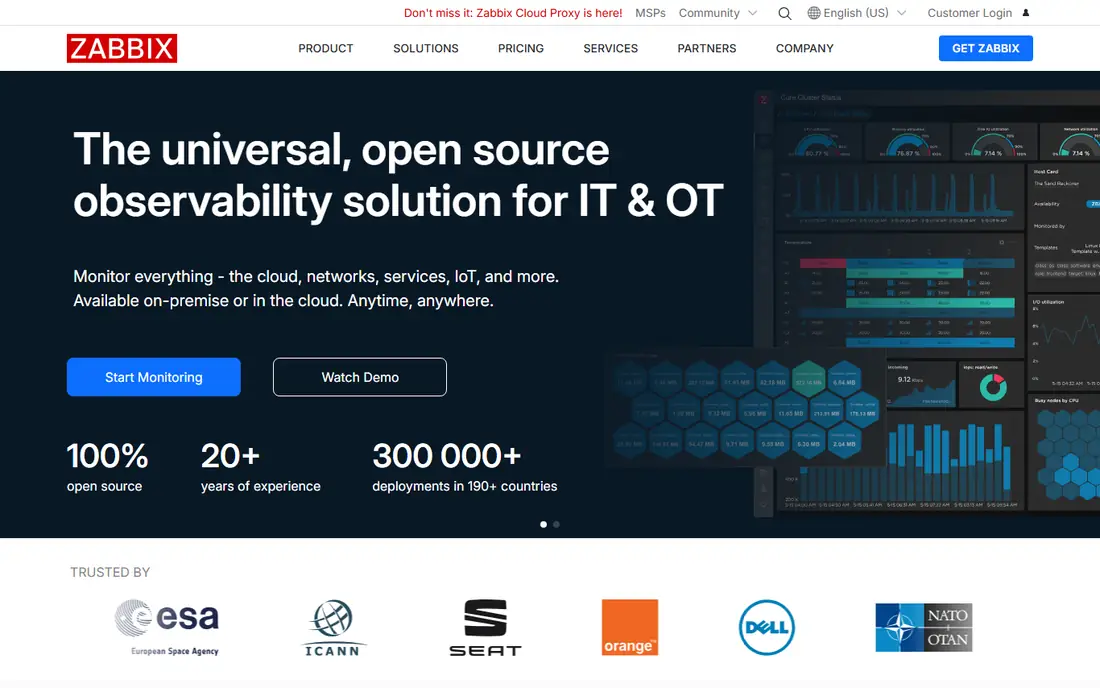 Zabbix homepage