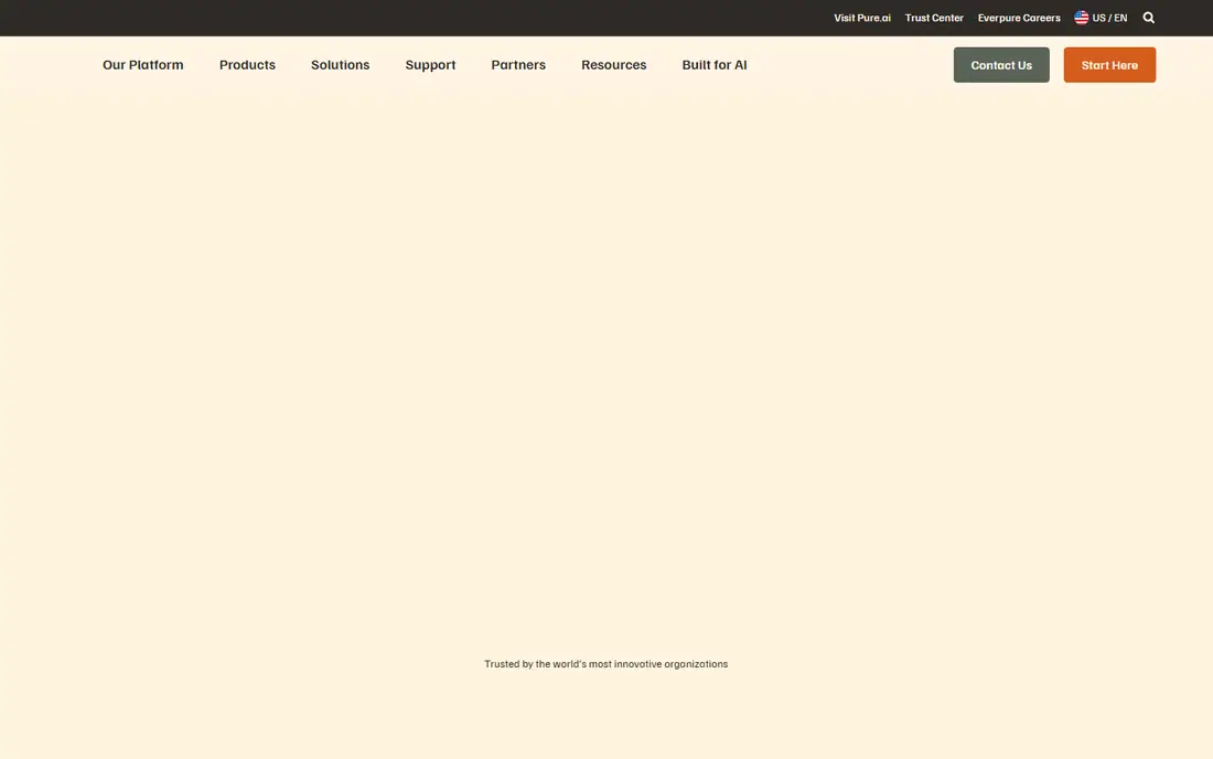 Pure Storage homepage