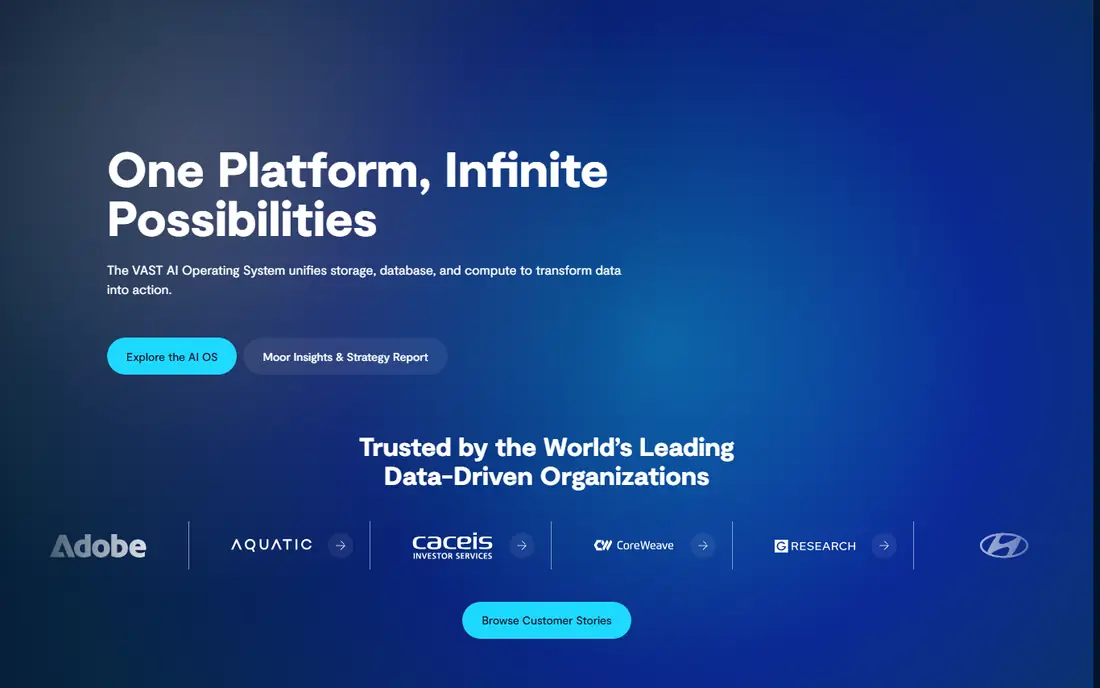 VAST Data homepage